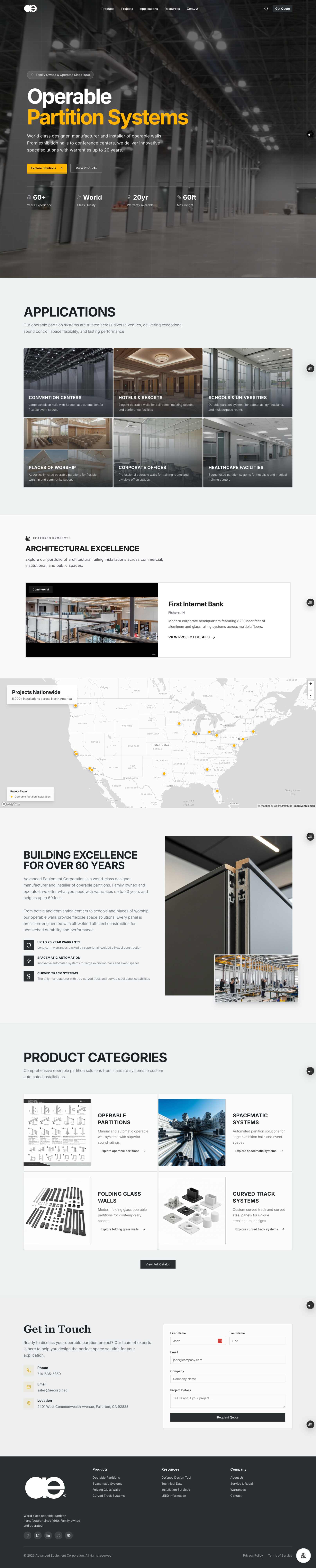 Redesigned Advanced Equipment homepage